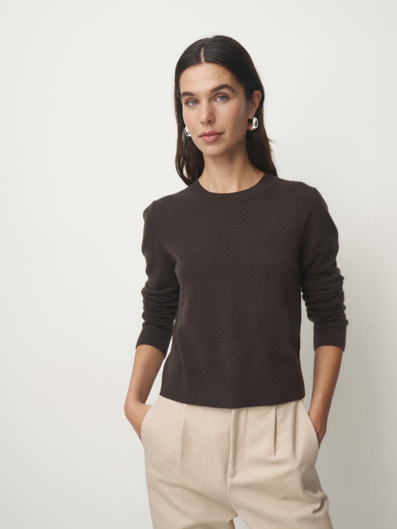 Cashmere Pullover Rundhals basic // wood