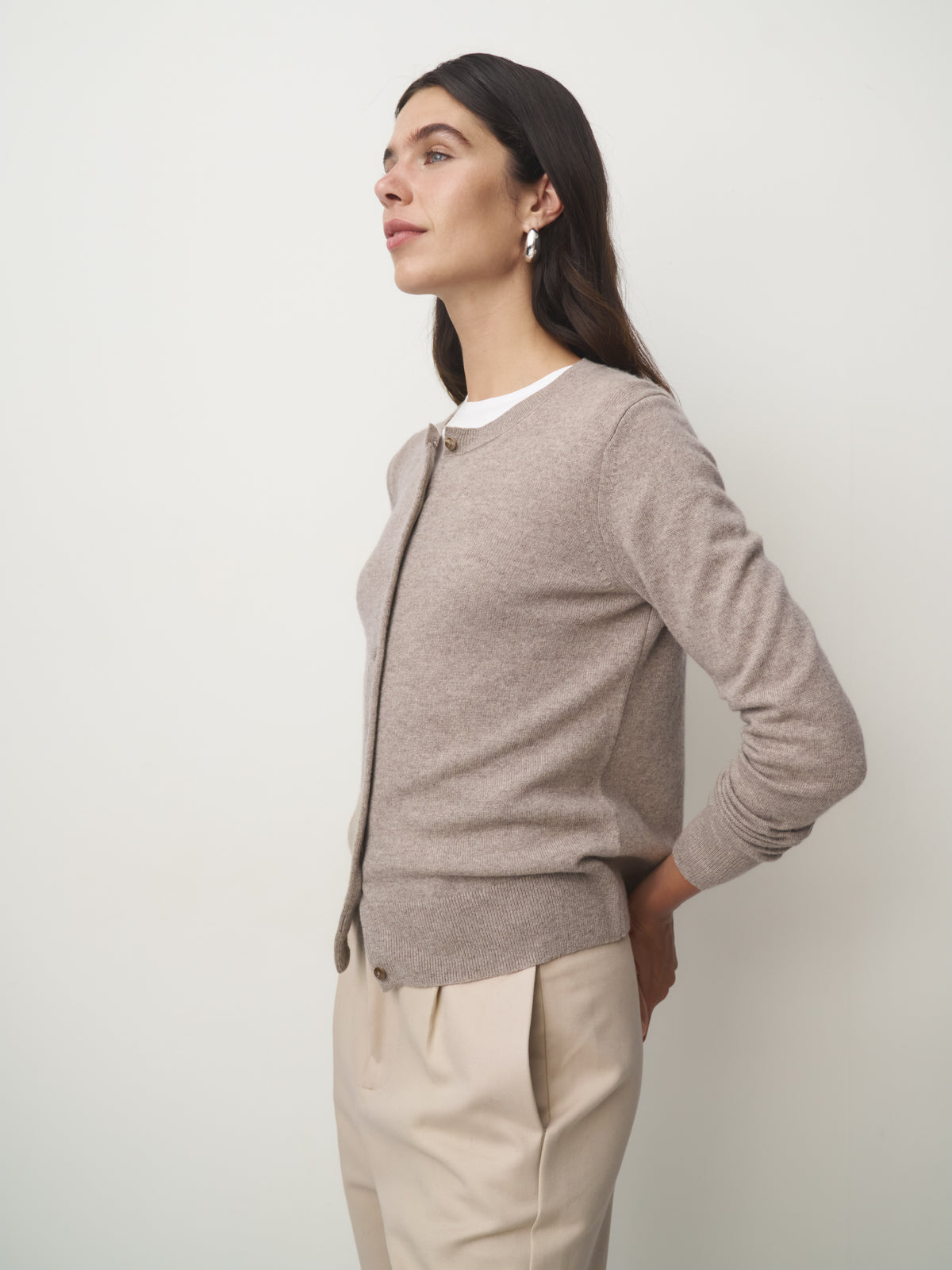 Cashmere Strickjacke // timeless taupe