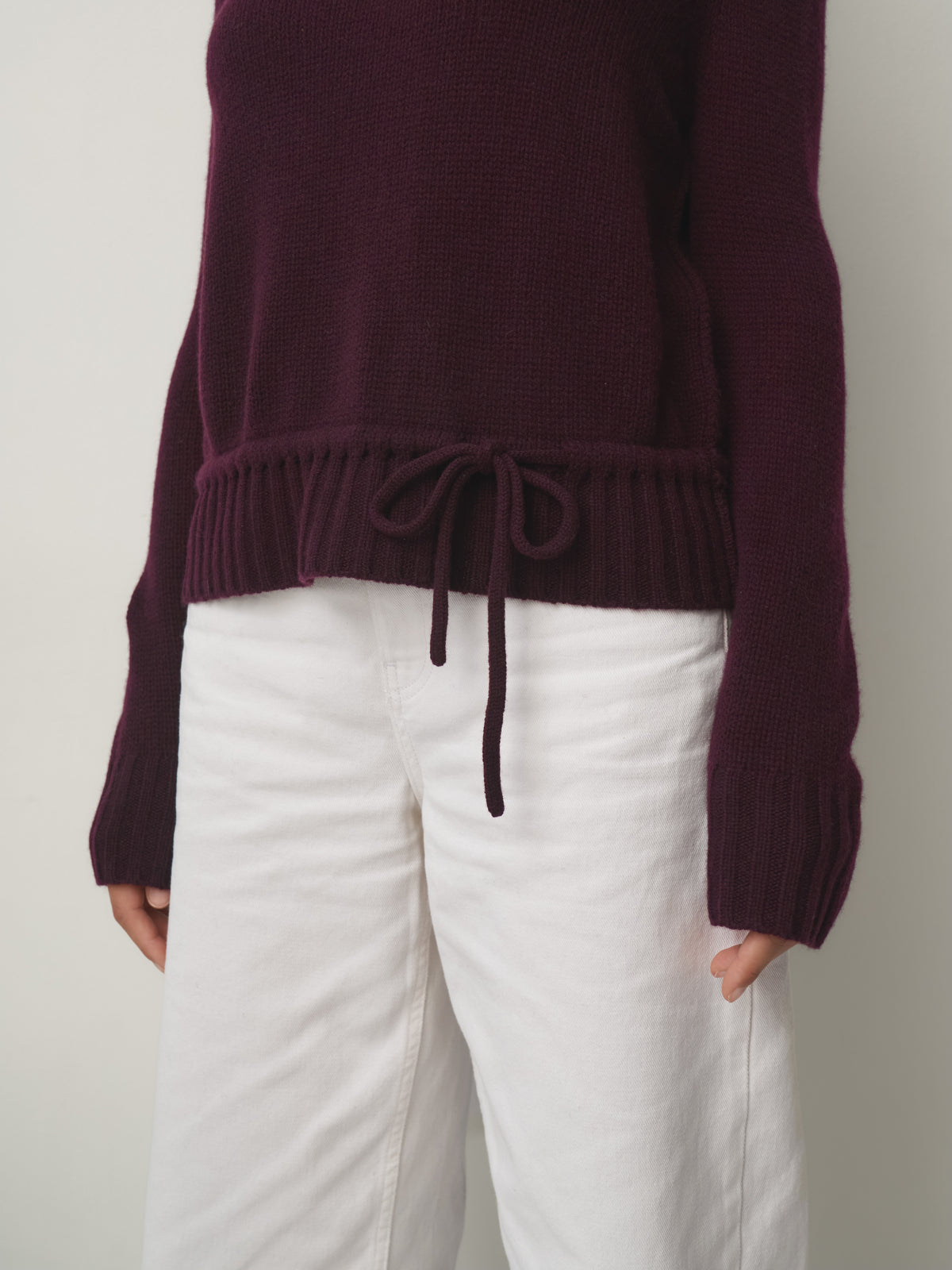 Cashmere Sweater Drawstring blackberry