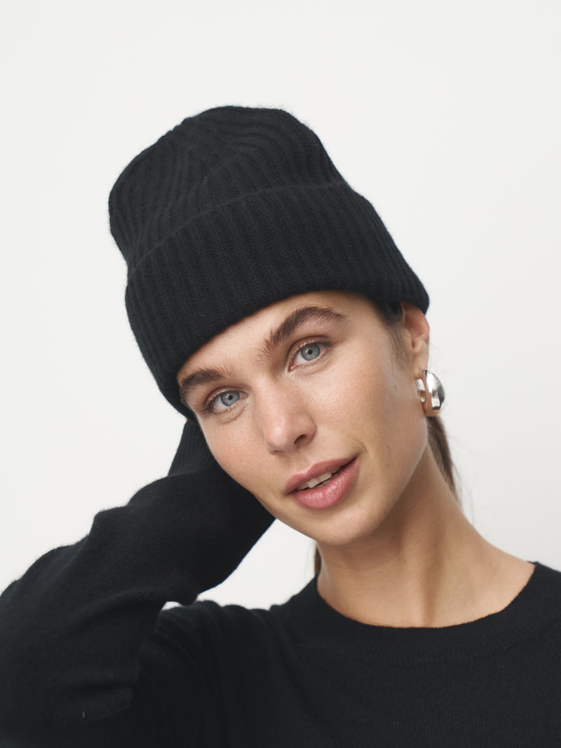 Cashmere Mütze // schwarz