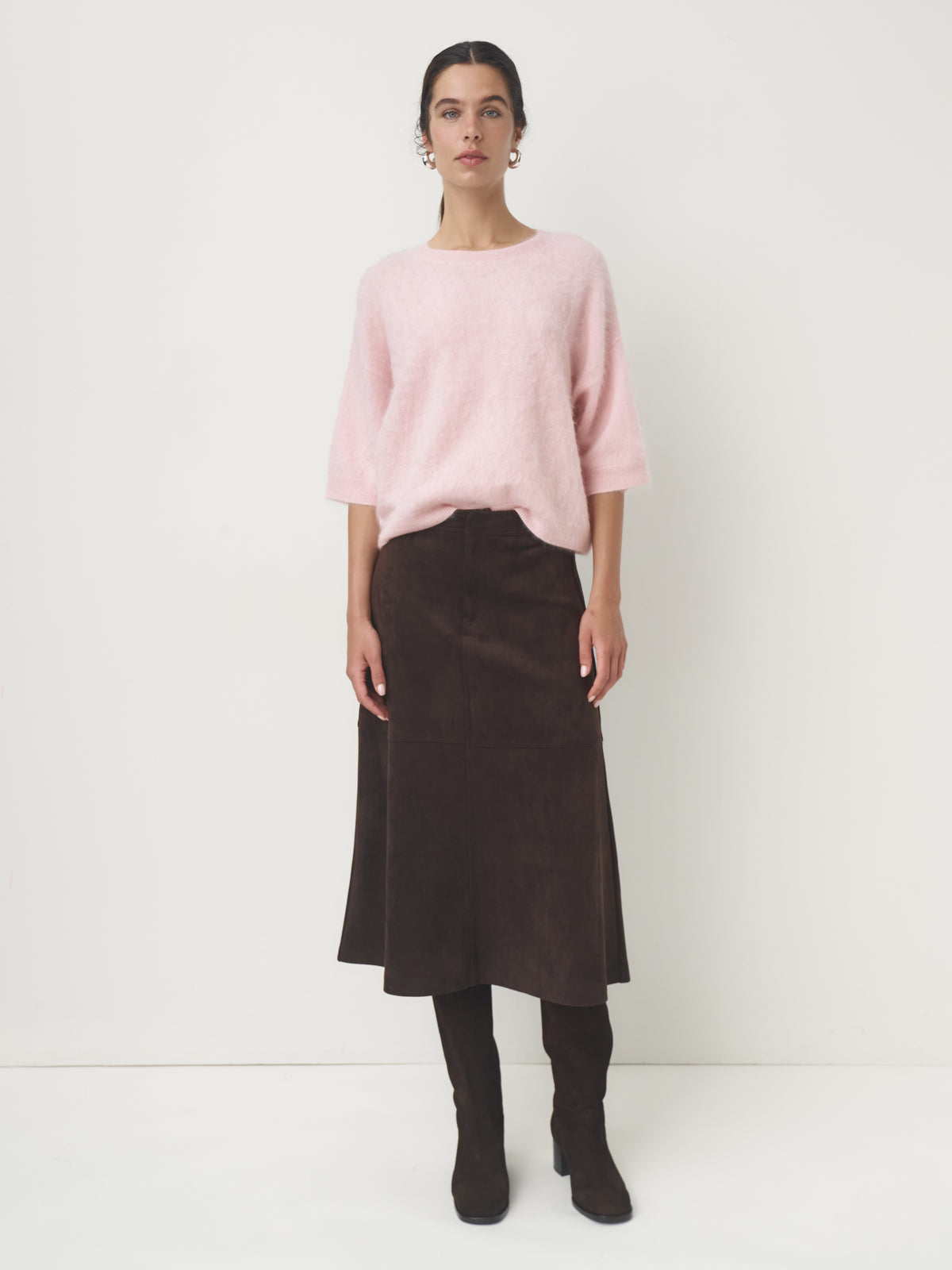 Cashmere Pullover gebrusht // powder