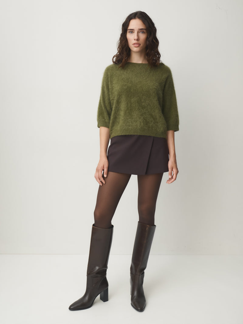 Cashmere Pullover gebrusht // pine