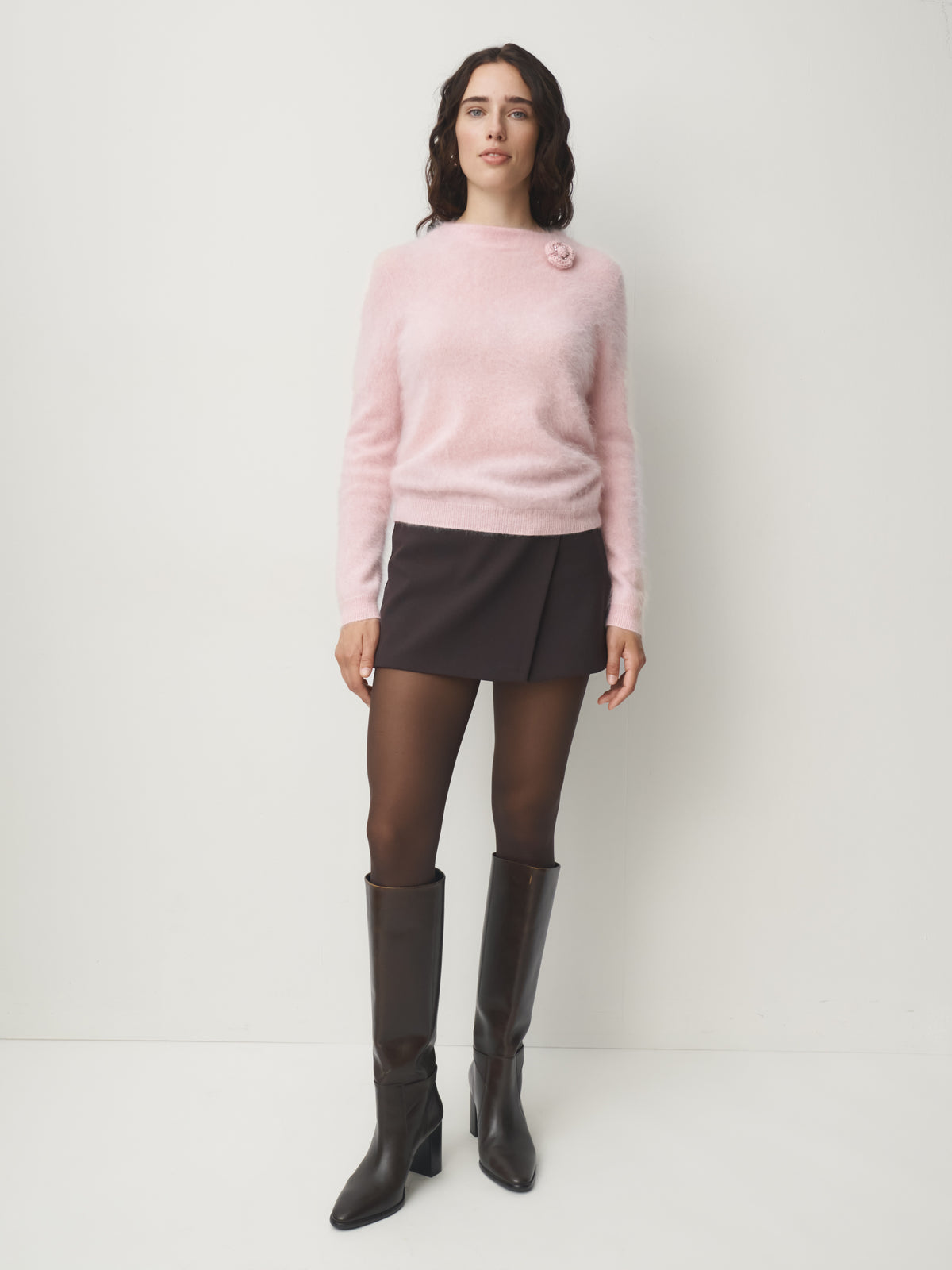 Cashmere Pullover Brosche // powder