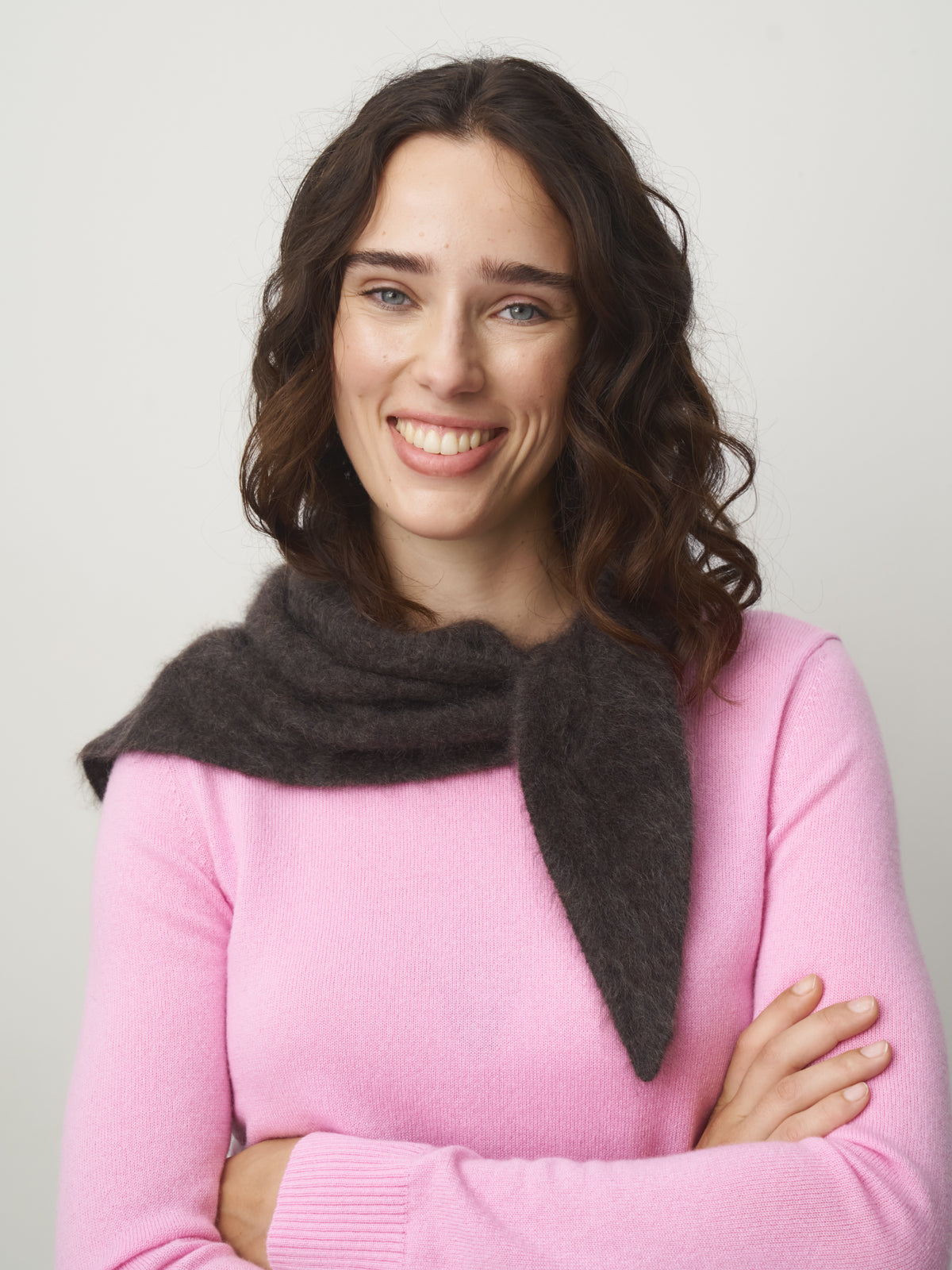 Cashmere Dreieckstuch gebrusht klein // wood