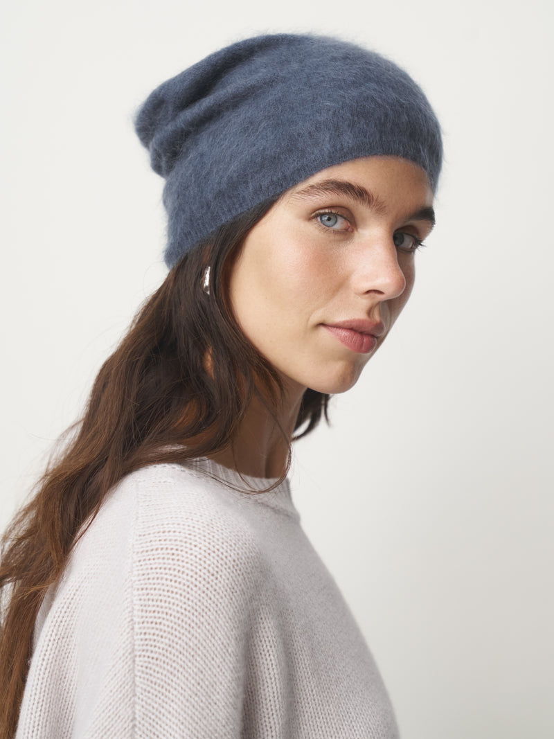 Cashmere Mütze gebrusht // navy