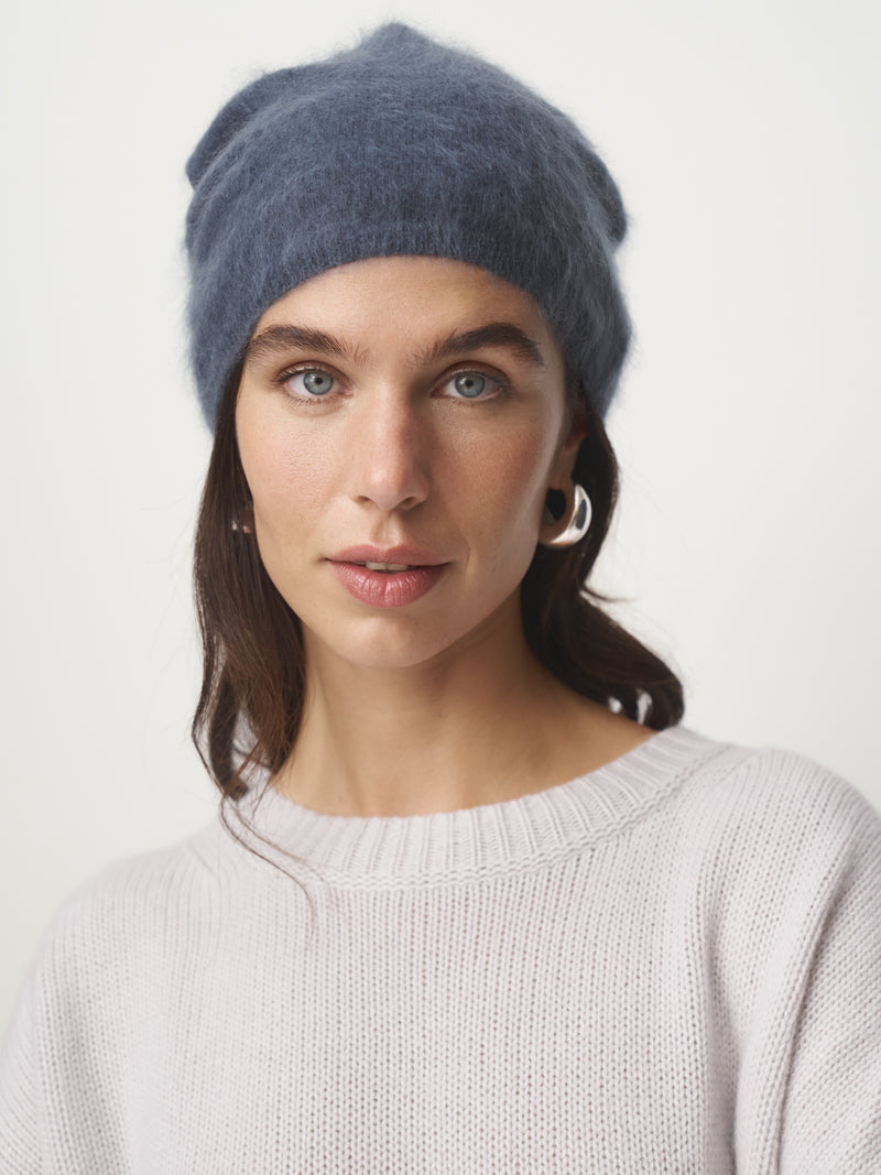Cashmere Mütze gebrusht // navy