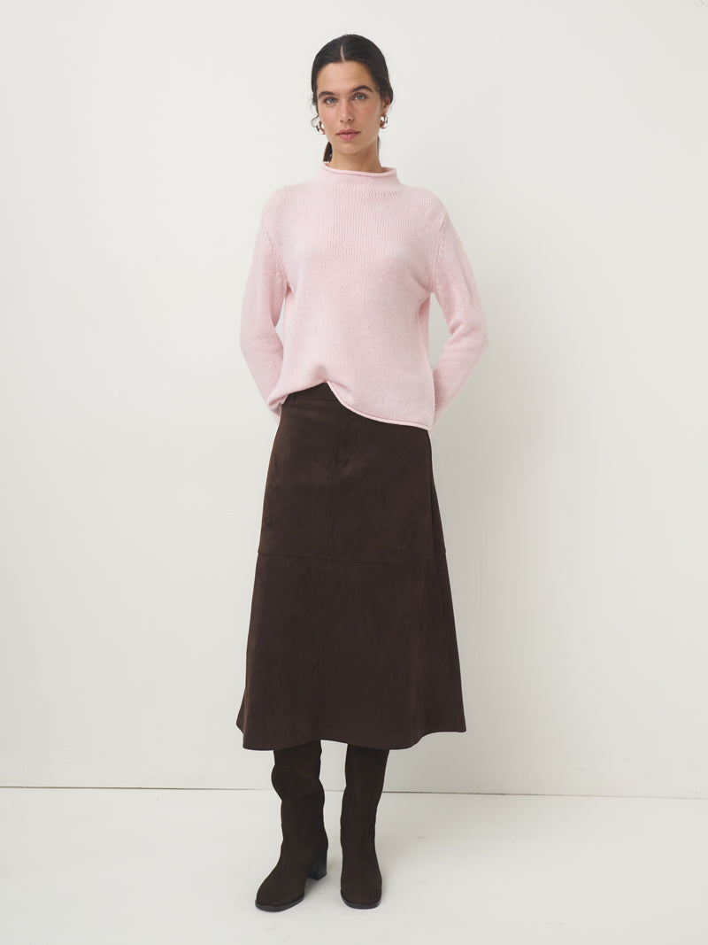 Cashmere Pullover Stehbund // powder