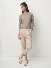 Cashmere Pullover Rundhals basic // timeless taupe