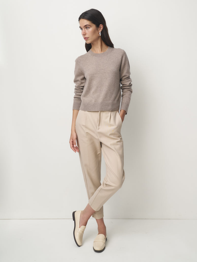 Cashmere Pullover Rundhals basic // timeless taupe