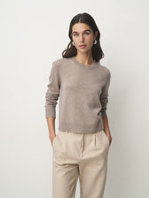 Cashmere Pullover Rundhals basic // timeless taupe
