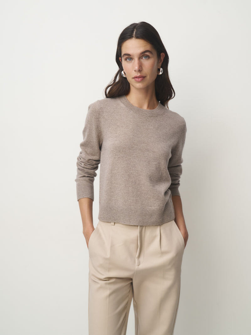 Cashmere Pullover Rundhals basic // timeless taupe