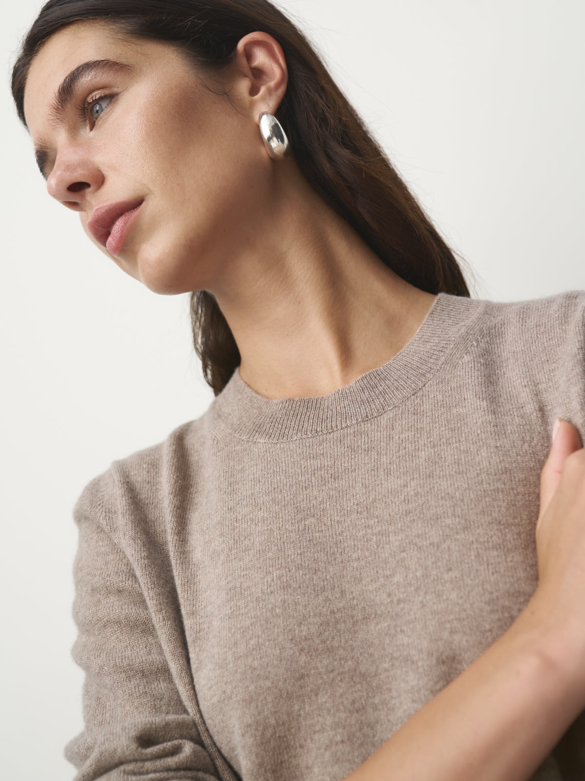 Cashmere Pullover Rundhals basic // timeless taupe