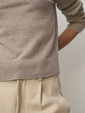 Cashmere Pullover Rundhals basic // timeless taupe