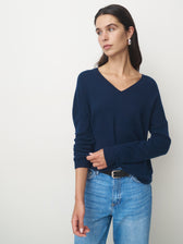 Cashmere Pullover VNeck // navy