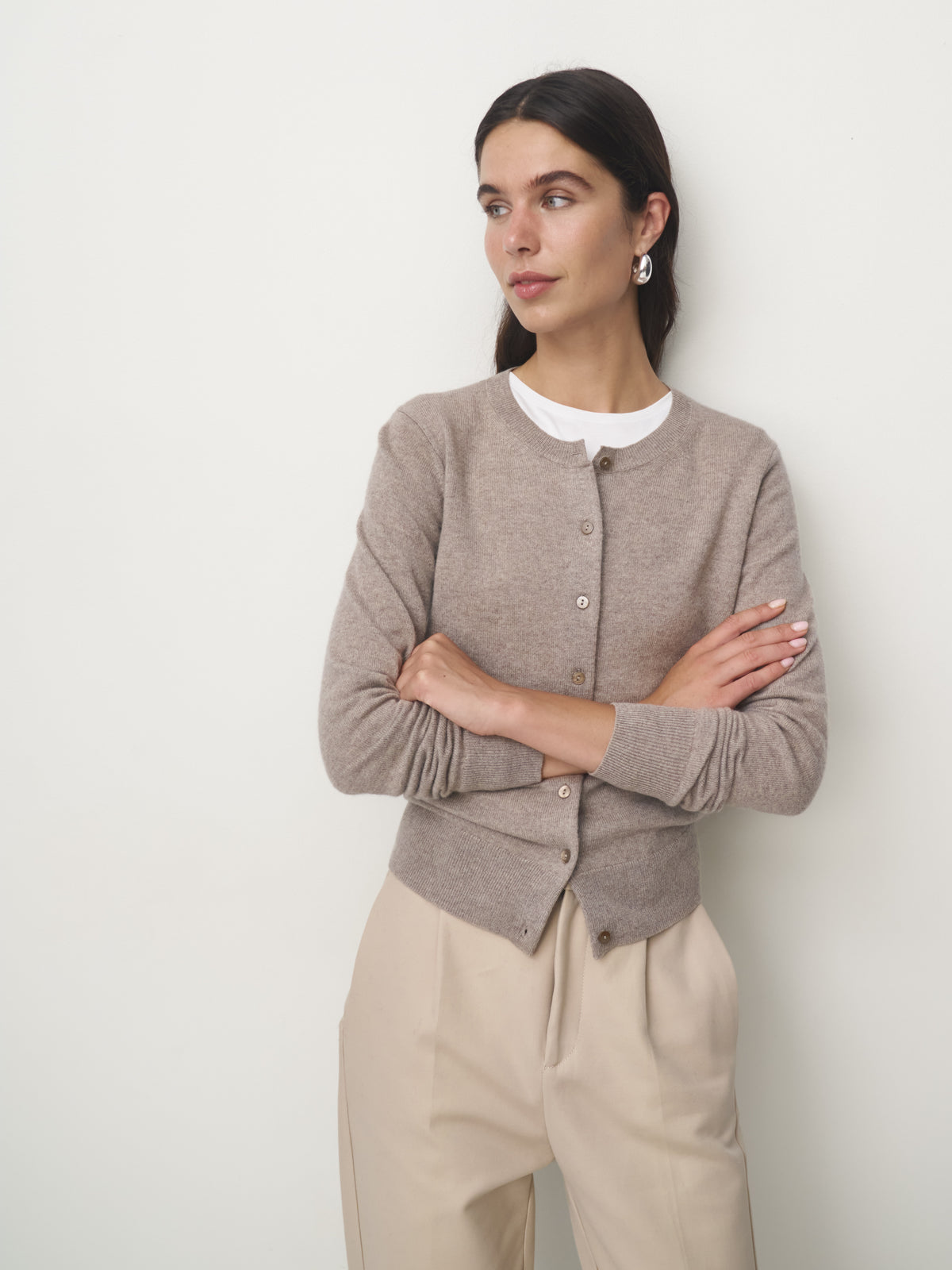 Cashmere Strickjacke // timeless taupe