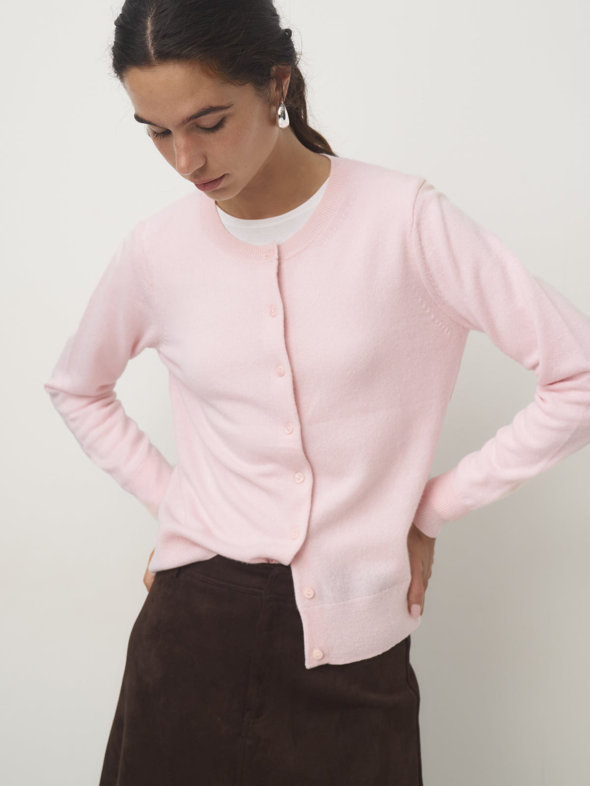 Cashmere Strickjacke // powder