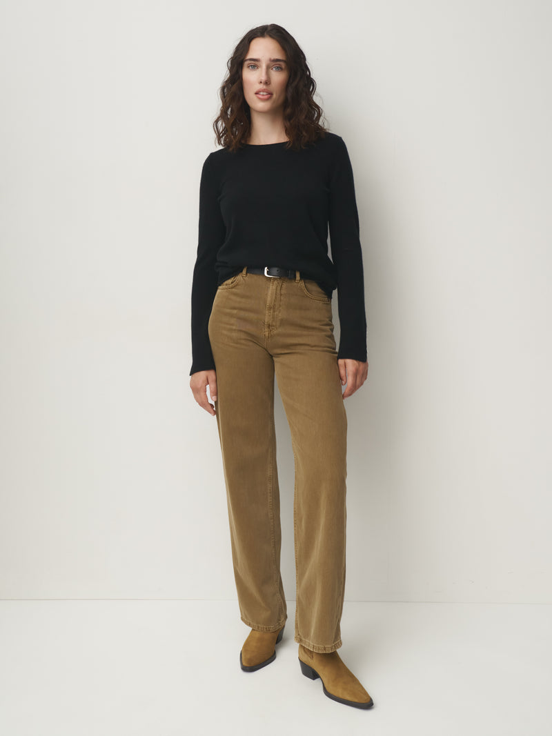 Cashmere Pullover Knopfleiste // schwarz