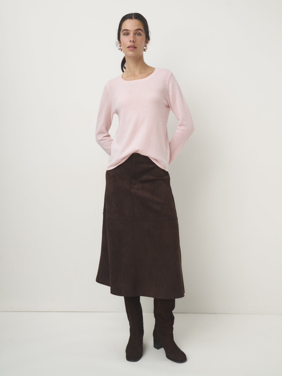 Cashmere Pullover Knopfleiste // powder