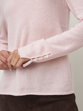 Cashmere Pullover Knopfleiste // powder