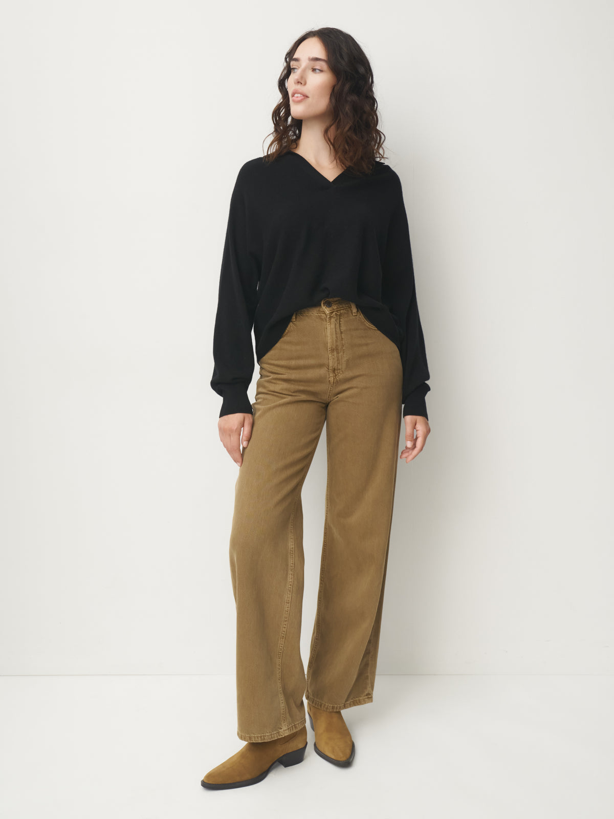 Cashmere Pullover Polokragen // schwarz