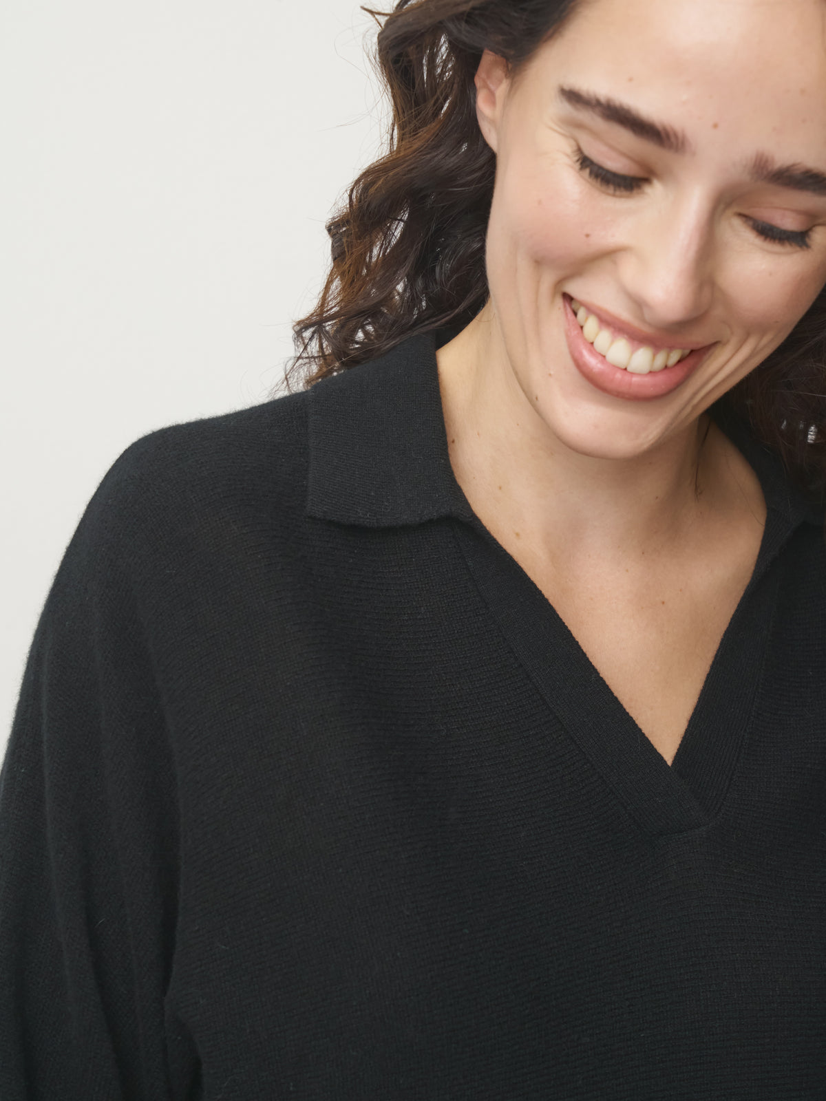 Cashmere Pullover Polokragen // schwarz