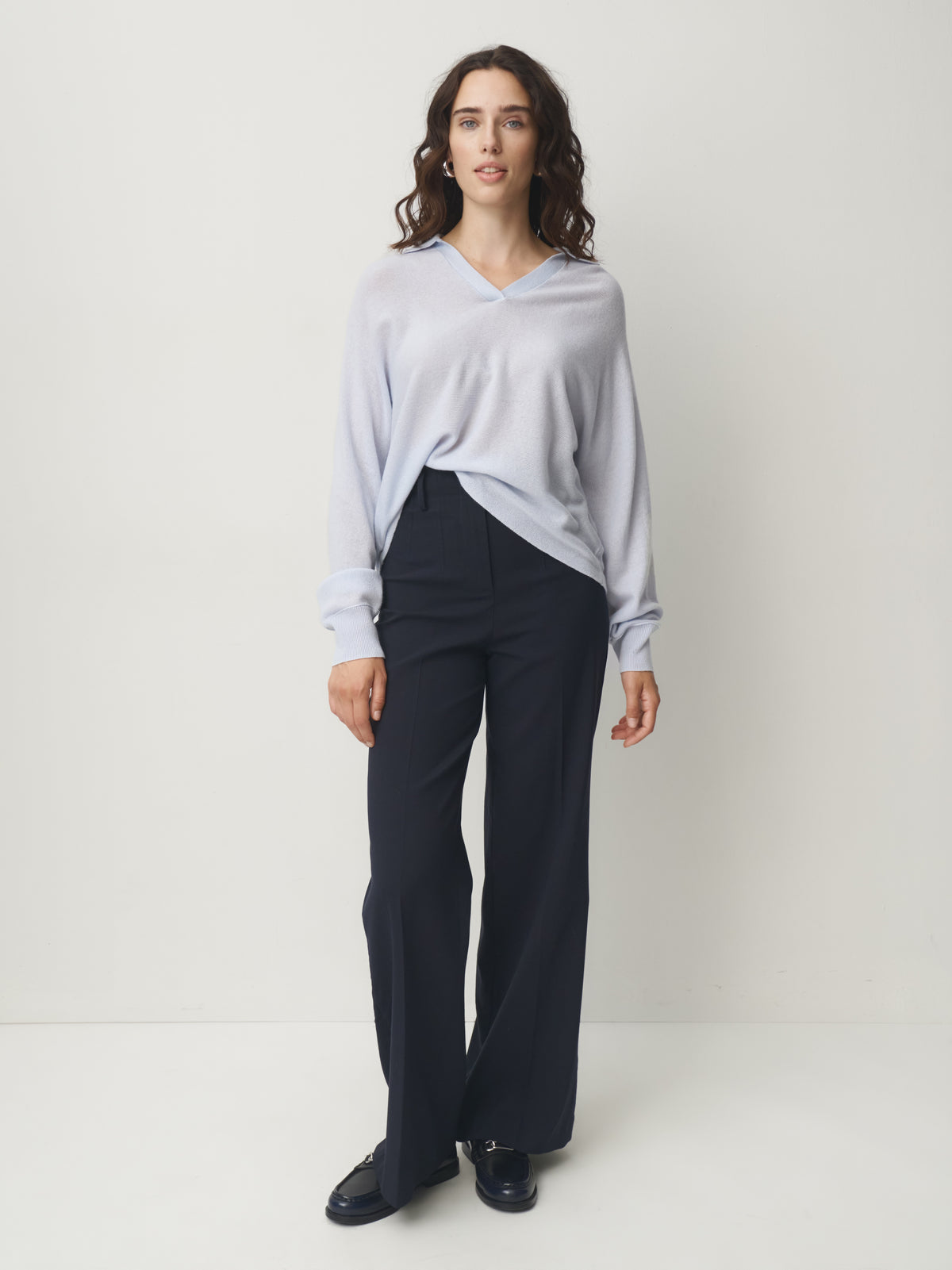 Cashmere Pullover Polokragen // ice lake