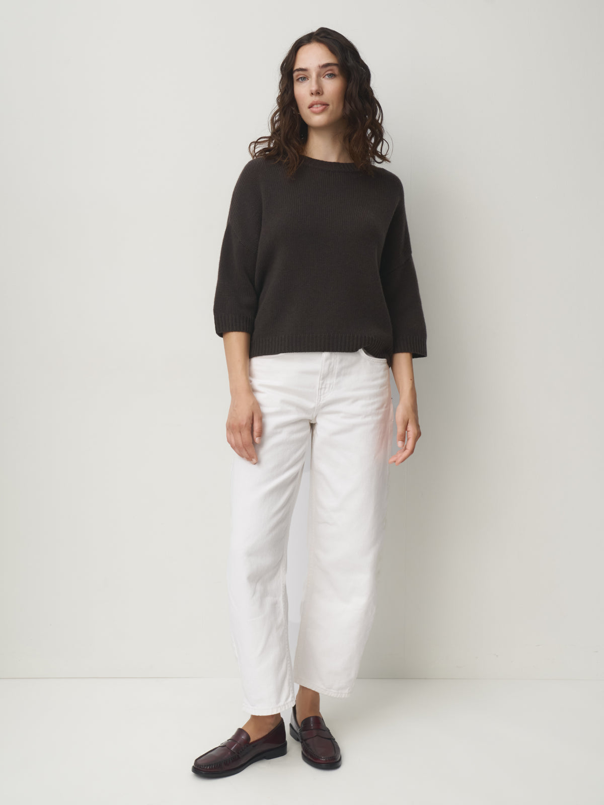 Cashmere Pullover 7/8 Arm // wood