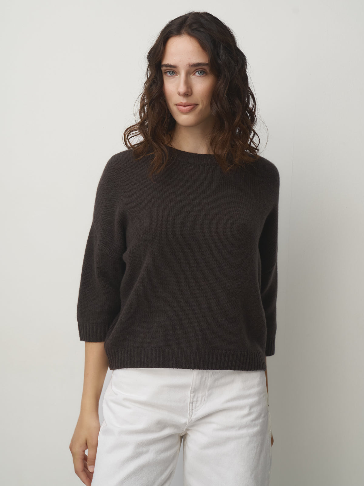 Cashmere Pullover 7/8 Arm // wood