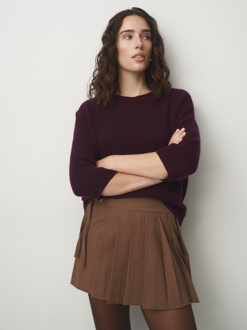Cashmere Pullover 7/8 Arm // blackberry