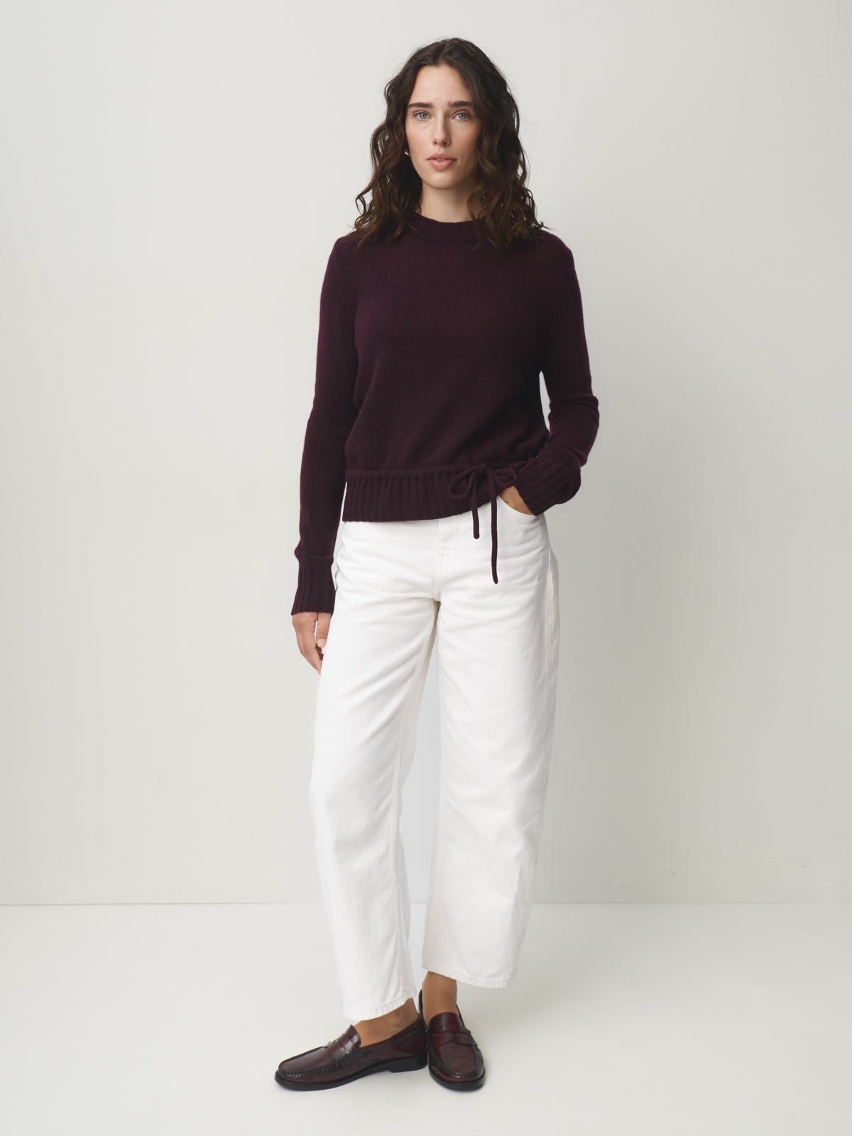Cashmere Sweater Drawstring blackberry