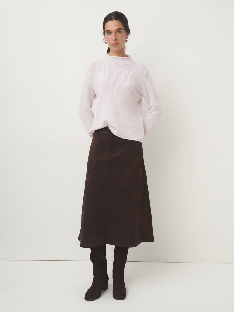 Cashmere Pullover Stehbund stein – 27 alabaster