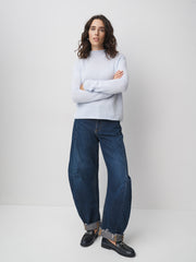Cashmere Sweater Stand-Up Collar light blue