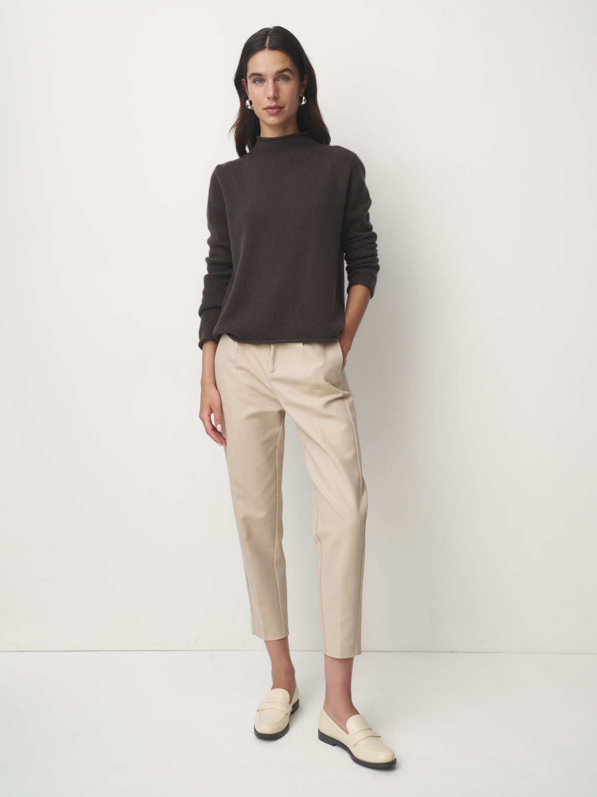 Cashmere Pullover Stehbund // wood