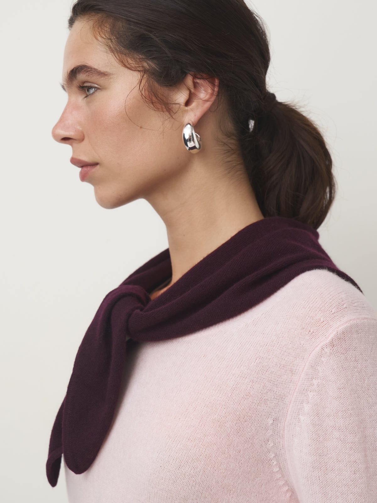 Cashmere Triangle Scarf small blackberry