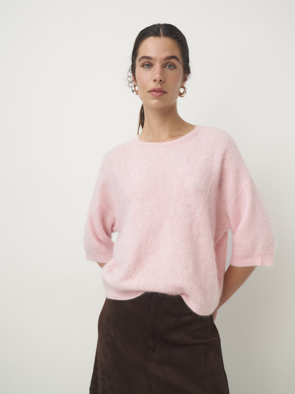 Cashmere Pullover gebrusht // powder