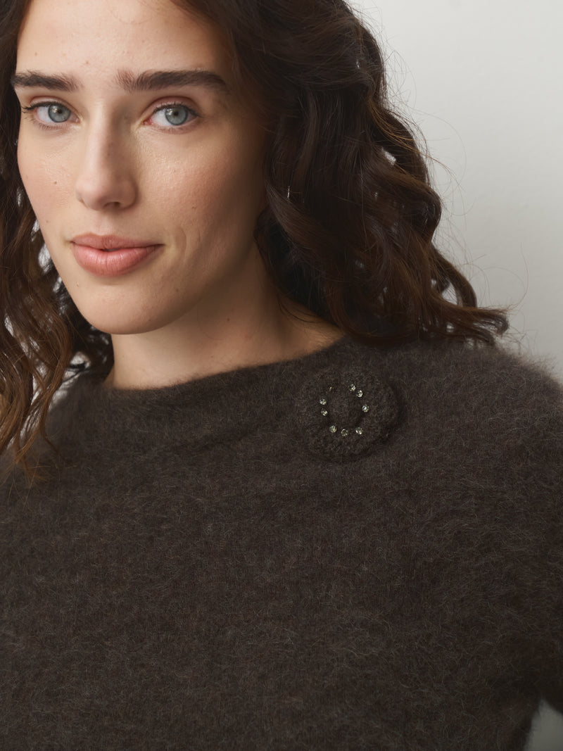 Cashmere Pullover Brosche // wood
