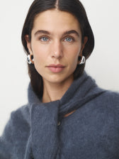 Cashmere Dreieckstuch gebrusht klein // navy