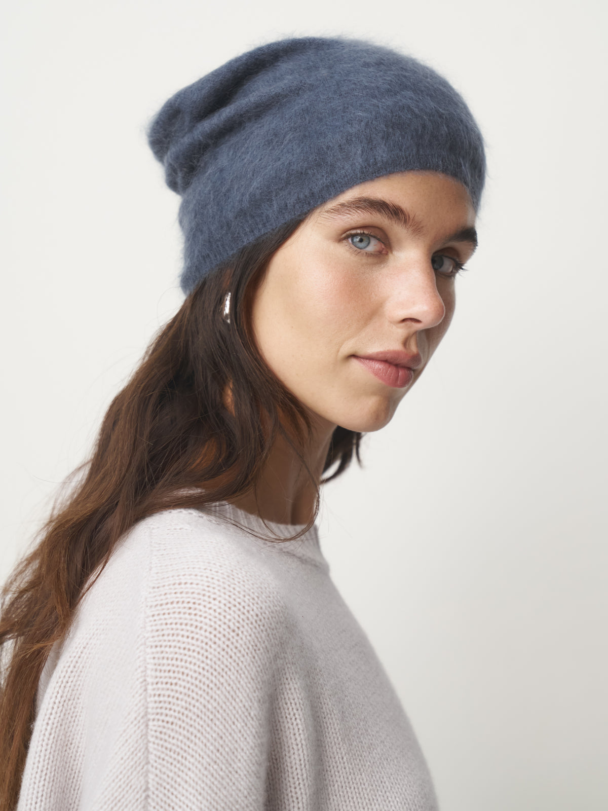 Cashmere Beanie brushed grey