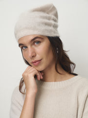 Cashmere Mütze gebrusht // alabaster