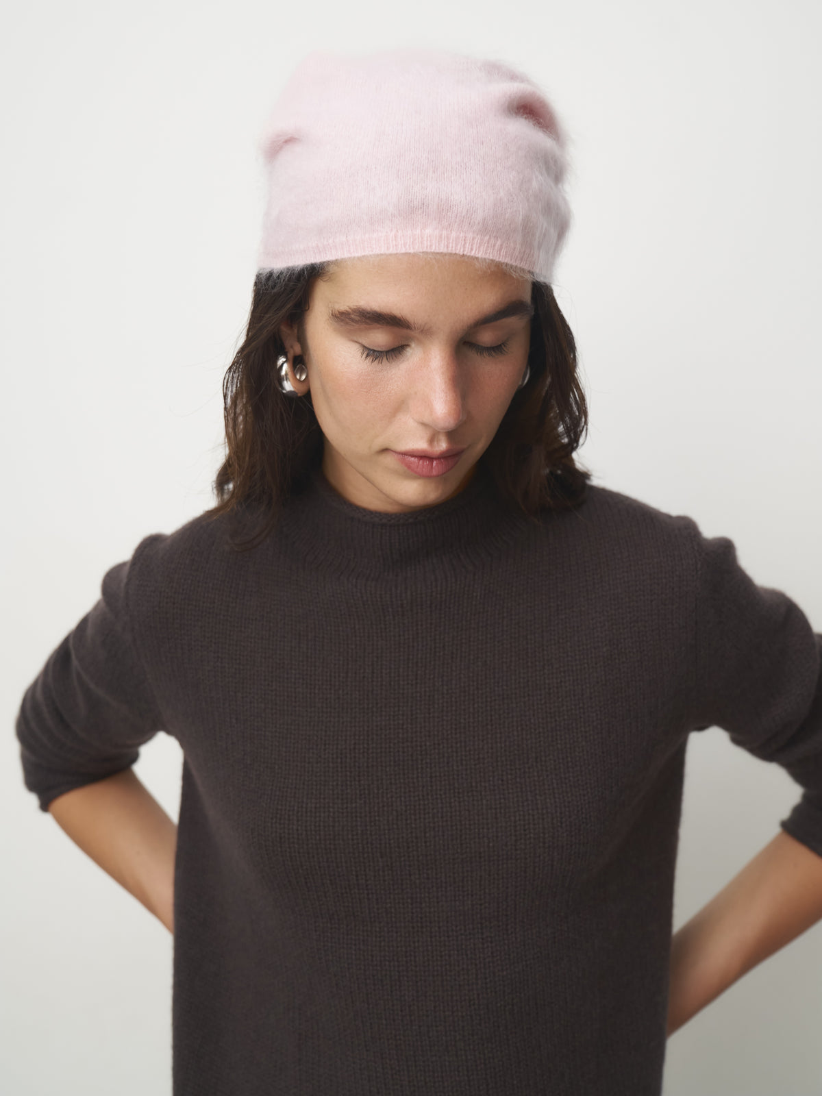 Cashmere Mütze gebrusht // powder