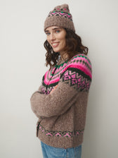 Cashmere Mix Norweger Strickjacke