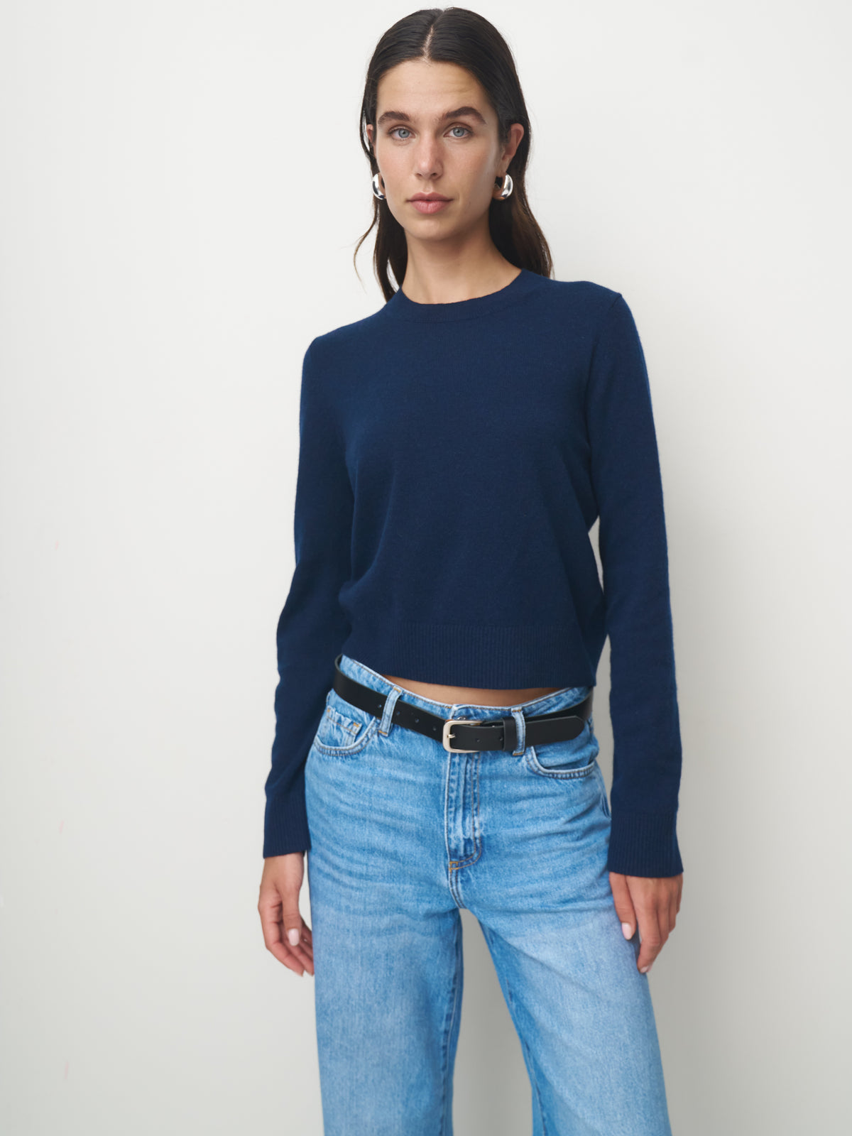 Cashmere Sweater Crew Neck basic navy