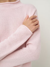 Cashmere Pullover Stehbund // powder