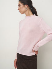 Cashmere Pullover Stehbund // powder